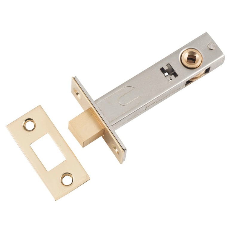 Privacy Bolt Polished Brass Backset 70mm