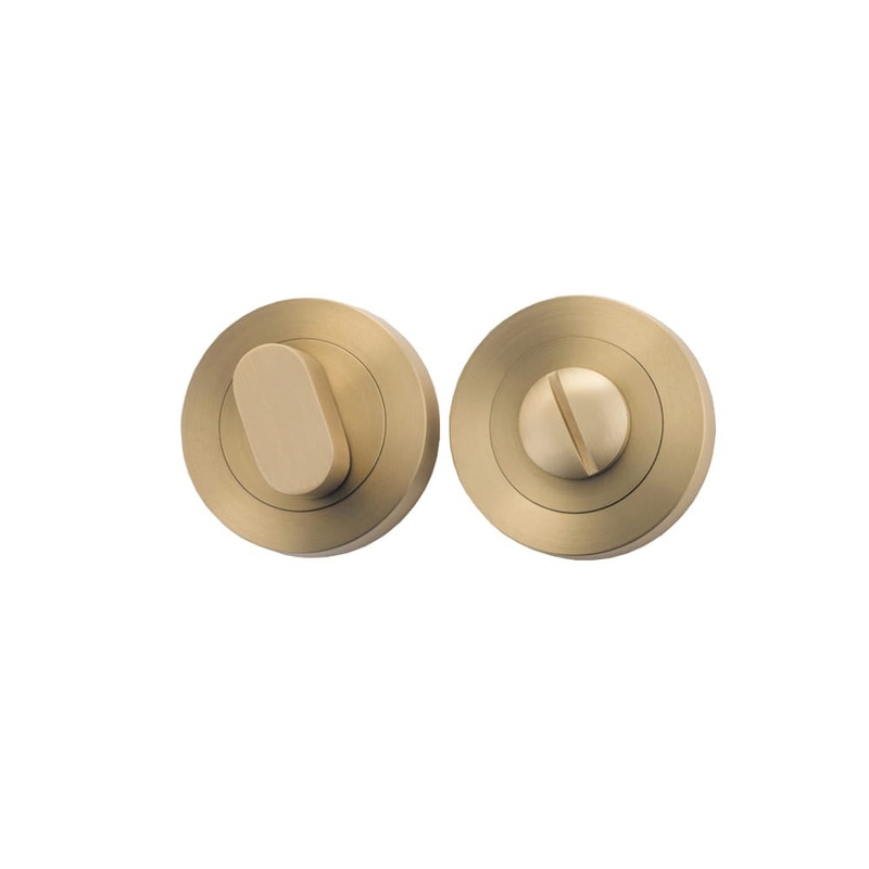 Privacy Turn Oval Concealed Fix Round Brushed Brass D52xP23mm