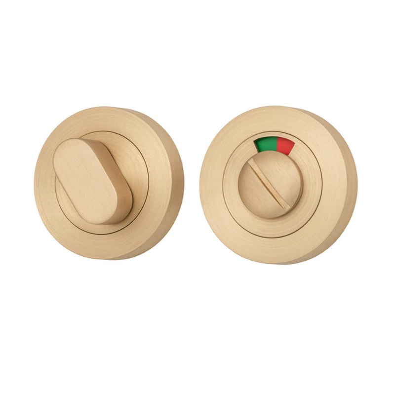 Privacy Turn Oval with Indicator Concealed Fix Round Brushed Brass