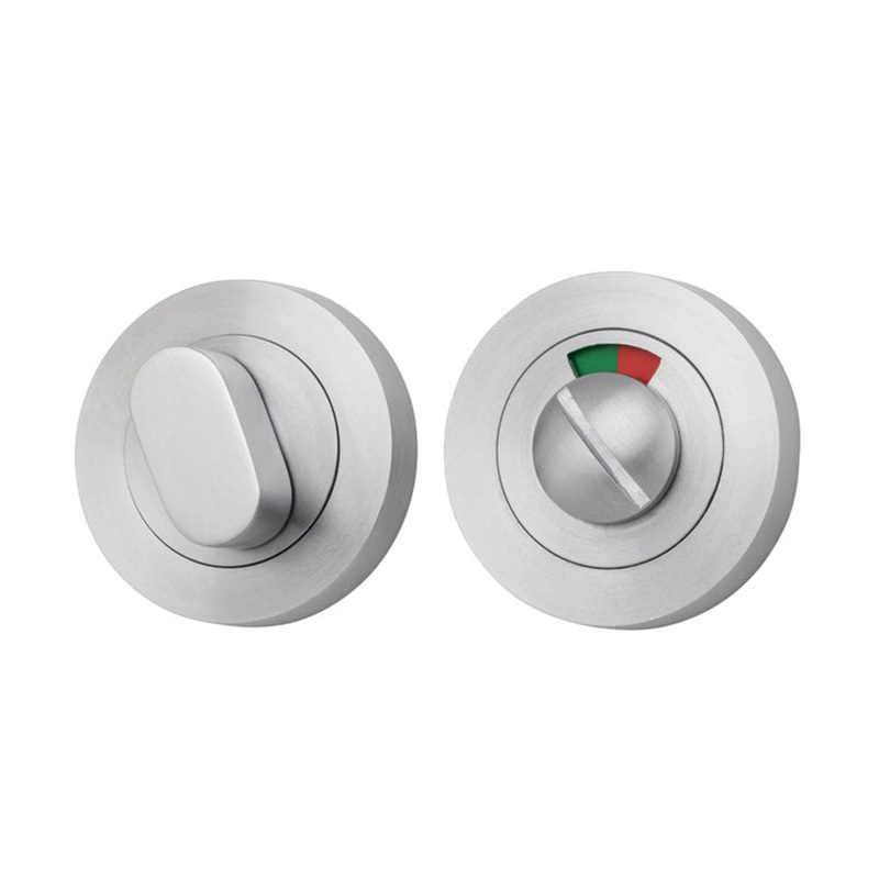 Privacy Turn Oval with Indicator Concealed Fix Round Brushed Chrome