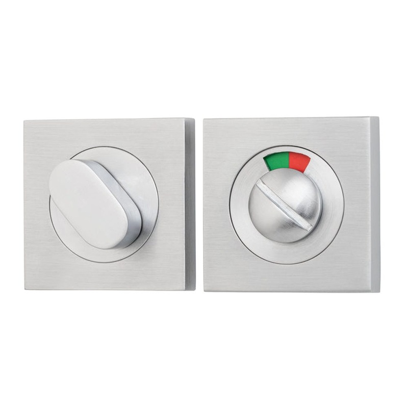 Privacy Turn Oval with Indicator Concealed Fix Square Brushed Chrome