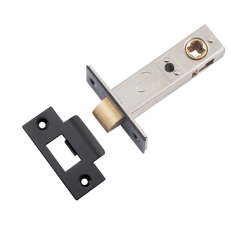 Tube Latch Split Cam ‘T’ Striker Matt Black Backset 60mm