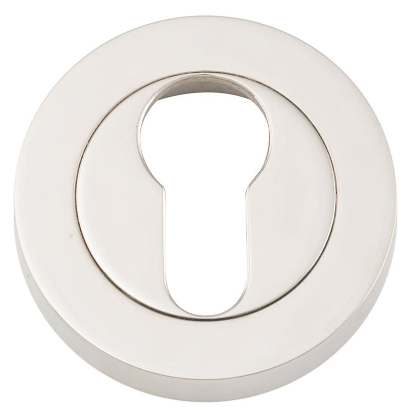 Escutcheon Euro Concealed Fix Round Pair Polished Nickel