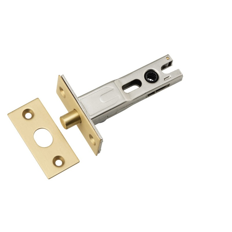 Privacy Bolt Round Bolt Brushed Brass Backset 60mm