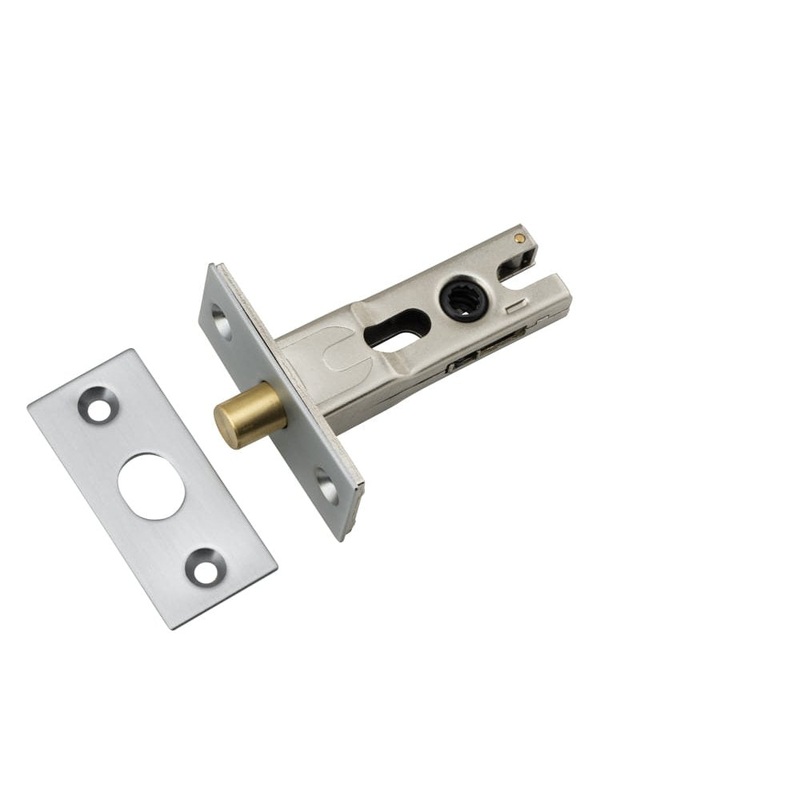 Privacy Bolt Round Bolt Brushed Chrome Backset 45mm