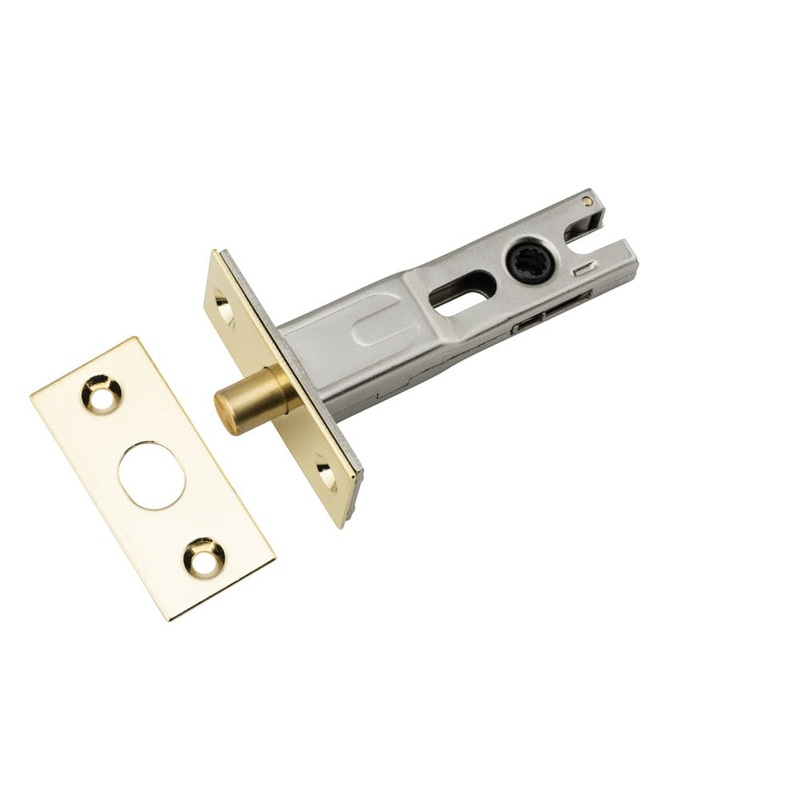 Privacy Bolt Round Bolt Polished Brass Backset 60mm