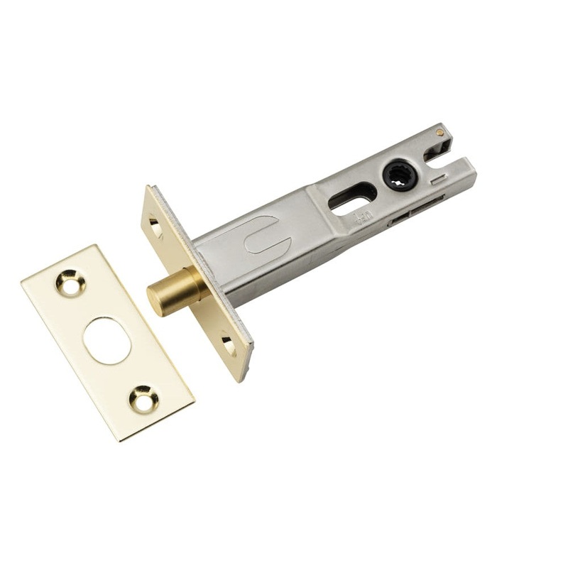 Privacy Bolt Round Bolt Polished Brass Backset 70mm