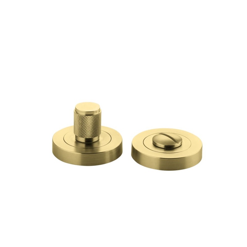 Privacy Turn Brunswick Concealed Fix Round Knurled Brushed Gold PVD D52xP35mm