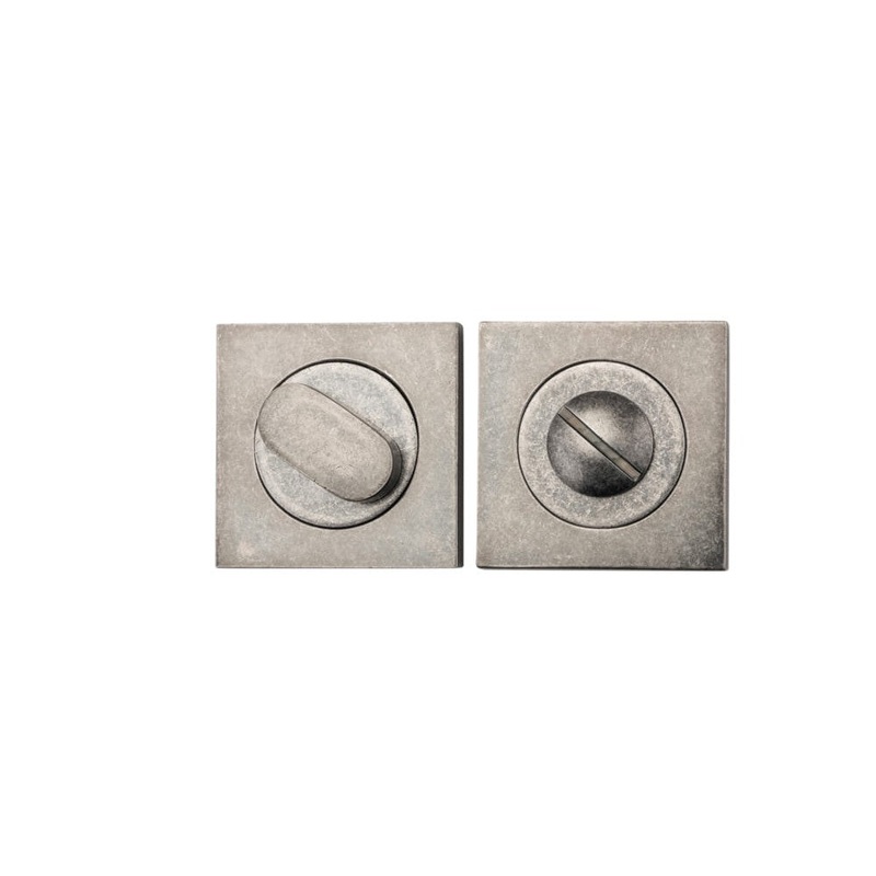 Privacy Turn Oval Concealed Fix Square Distressed Nickel