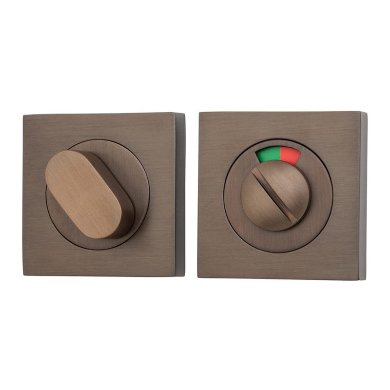 Privacy Turn Oval with Indicator Concealed Fix Square Signature Brass