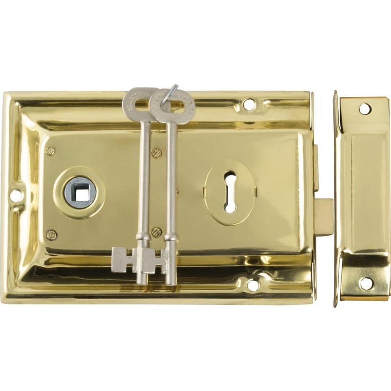 Rim Lock Polished Brass