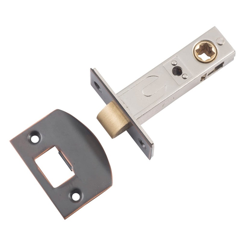 Tube Latch Split Cam Hard Sprung ‘D’ Striker Antique Copper Backset 60mm
