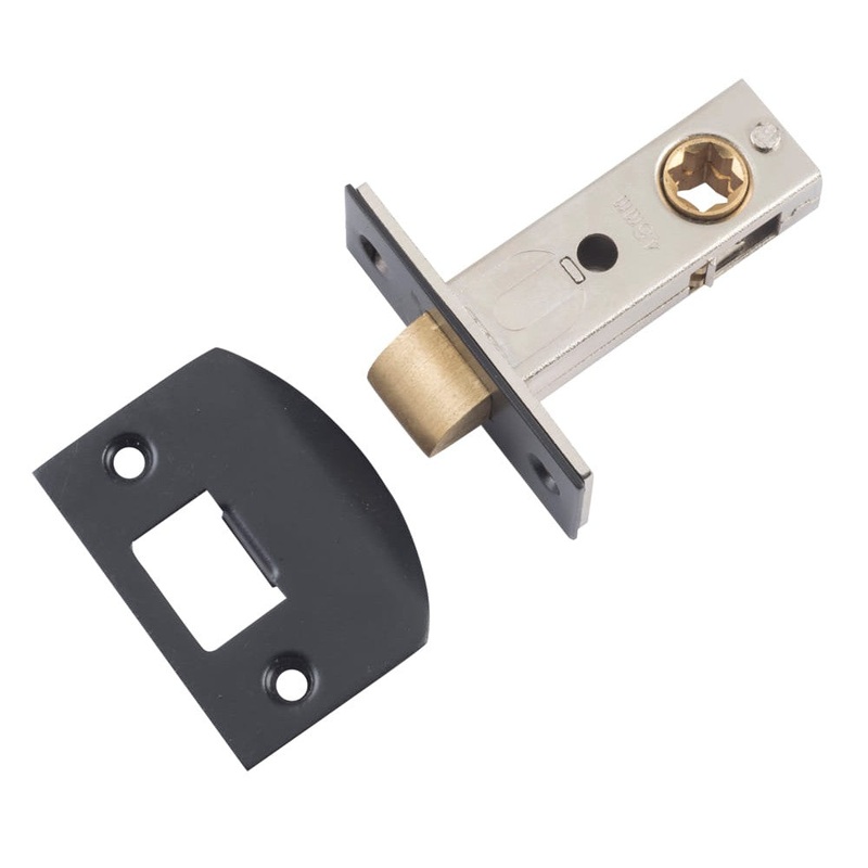 Tube Latch Split Cam Hard Sprung ‘D’ Striker Matt Black Backset 45mm