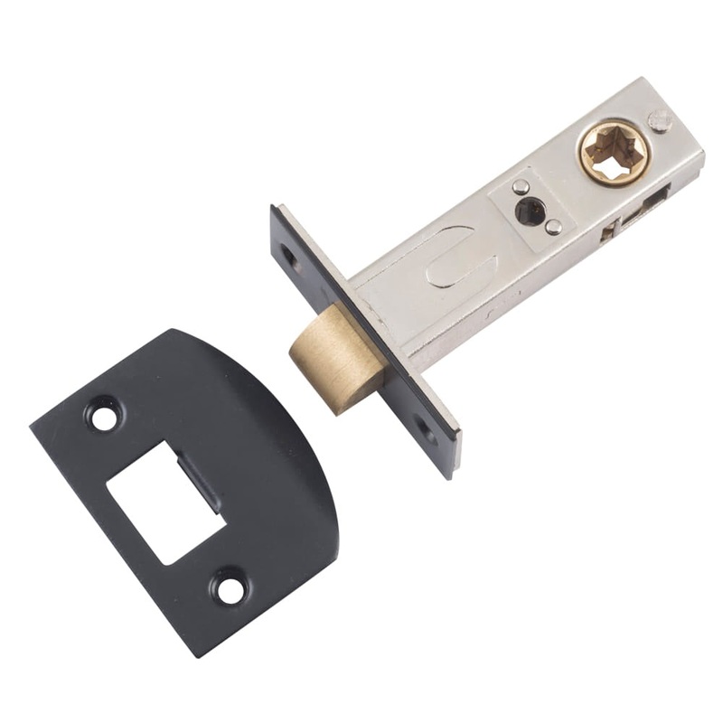 Tube Latch Split Cam Hard Sprung ‘D’ Striker Matt Black Backset 60mm