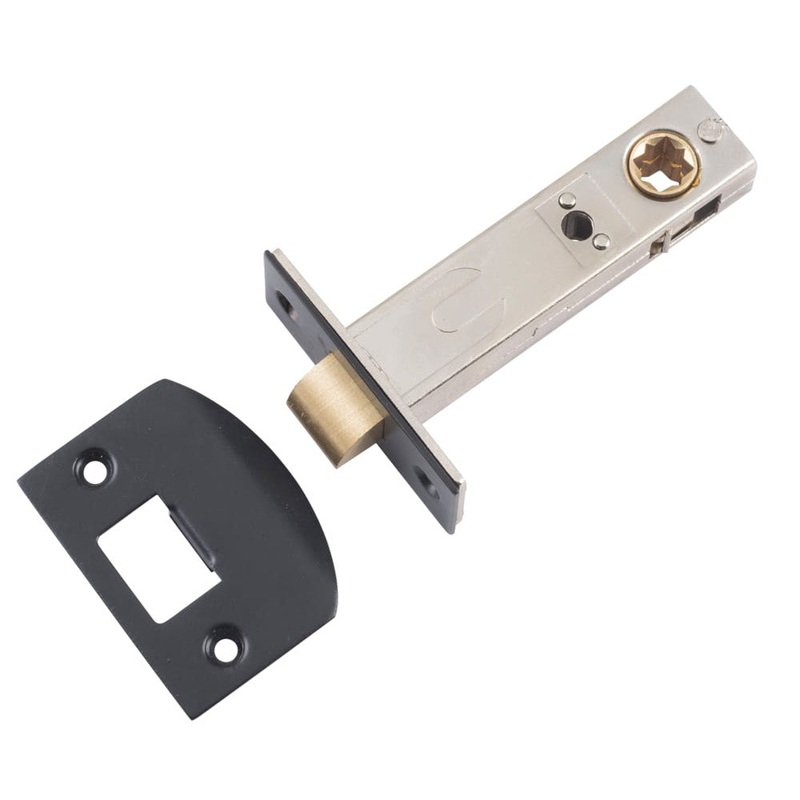 Tube Latch Split Cam Hard Sprung ‘D’ Striker Matt Black Backset 70mm