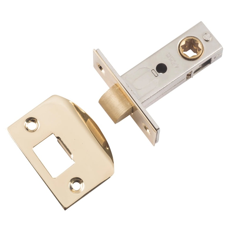 Tube Latch Split Cam Hard Sprung ‘D’ Striker Polished Brass Backset 45mm