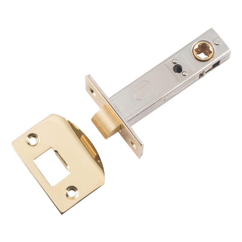 Tube Latch Split Cam Hard Sprung ‘D’ Striker Polished Brass Backset 70mm