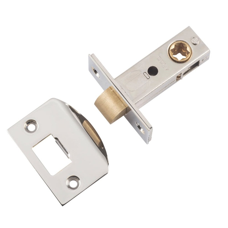 Tube Latch Split Cam Hard Sprung ‘D’ Striker Polished Nickel Backset 45mm