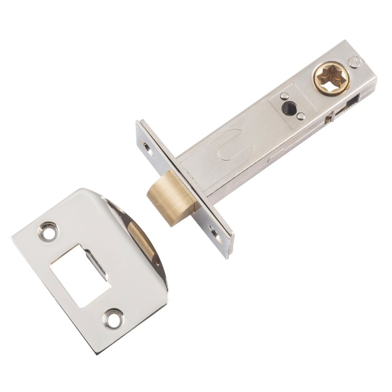 Tube Latch Split Cam Hard Sprung ‘D’ Striker Polished Nickel Backset 70mm
