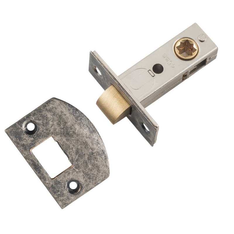 Tube Latch Split Cam Hard Sprung ‘D’ Striker Rumbled Nickel Backset 45mm