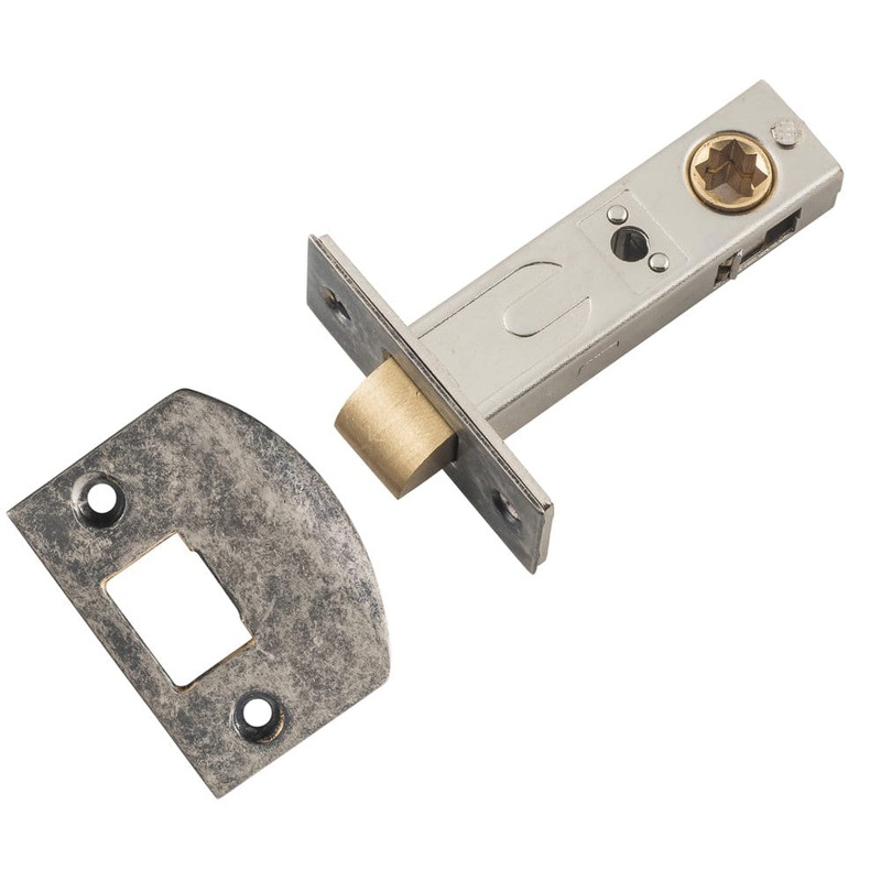 Tube Latch Split Cam Hard Sprung ‘D’ Striker Rumbled Nickel Backset 60mm