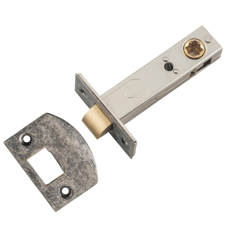 Tube Latch Split Cam Hard Sprung ‘D’ Striker Rumbled Nickel Backset 70mm