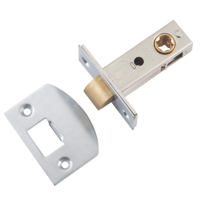 Tube Latch Split Cam Hard Sprung ‘D’ Striker Satin Chrome Backset 45mm