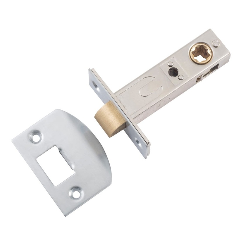 Tube Latch Split Cam Hard Sprung ‘D’ Striker Satin Chrome Backset 60mm