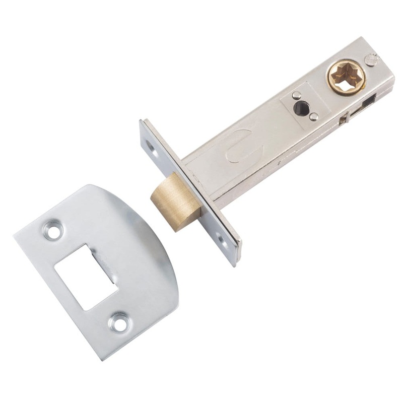 Tube Latch Split Cam Hard Sprung ‘D’ Striker Satin Chrome Backset 70mm