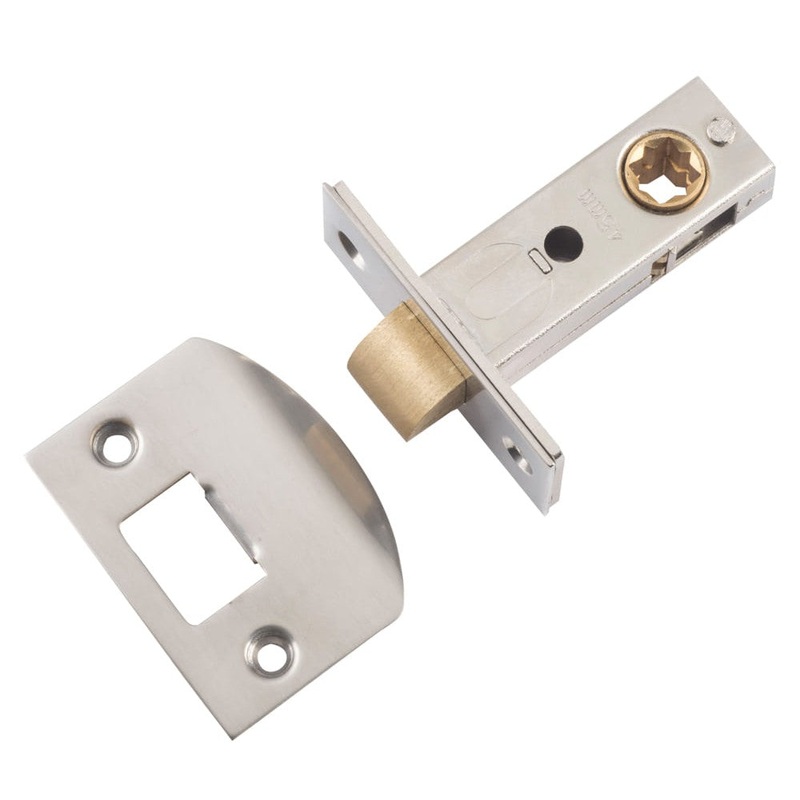 Tube Latch Split Cam Hard Sprung ‘D’ Striker Satin Nickel Backset 45mm
