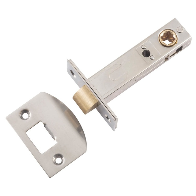 Tube Latch Split Cam Hard Sprung ‘D’ Striker Satin Nickel Backset 70mm