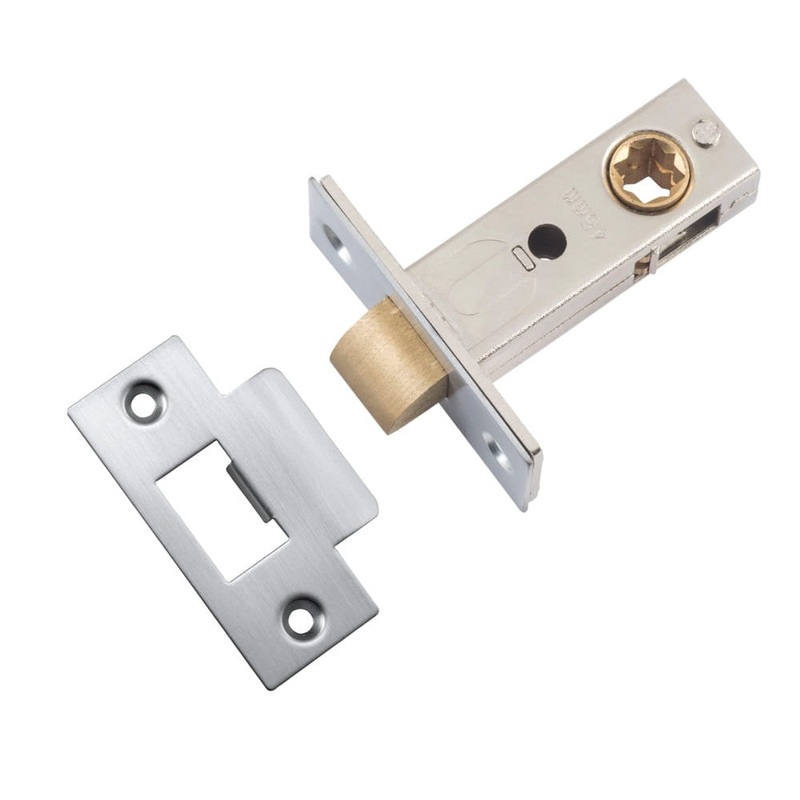 Tube Latch Split Cam Hard Sprung ‘T’ Striker Brushed Chrome Backset 45mm