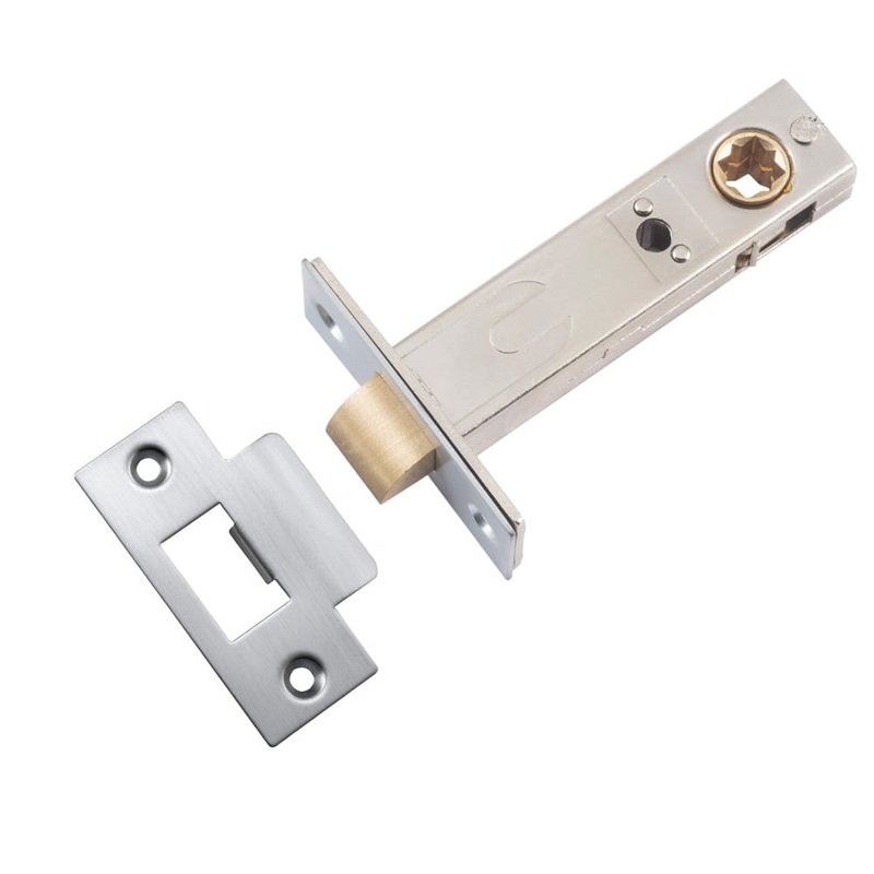 Tube Latch Split Cam Hard Sprung ‘T’ Striker Brushed Chrome Backset 70mm