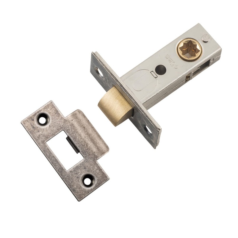 Tube Latch Split Cam Hard Sprung ‘T’ Striker Distressed Nickel Backset 45mm