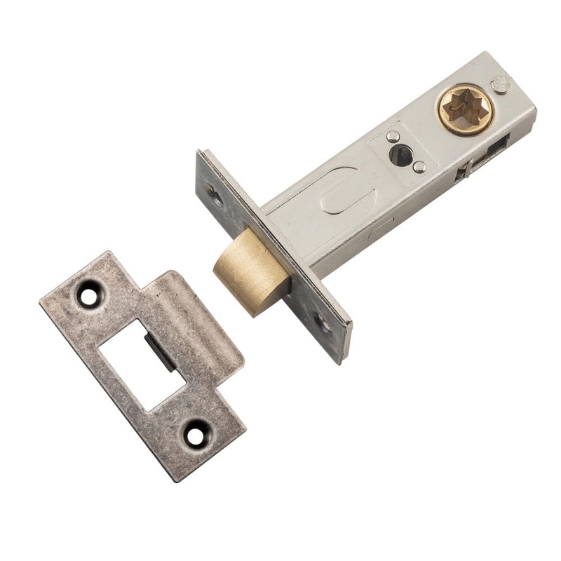 Tube Latch Split Cam Hard Sprung ‘T’ Striker Distressed Nickel Backset 60mm