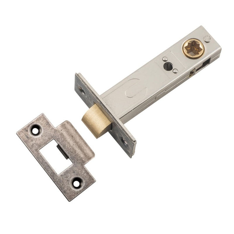 Tube Latch Split Cam Hard Sprung ‘T’ Striker Distressed Nickel Backset 70mm