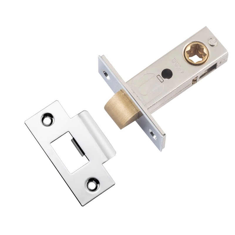 Tube Latch Split Cam Hard Sprung ‘T’ Striker Polished Chrome Backset 45mm