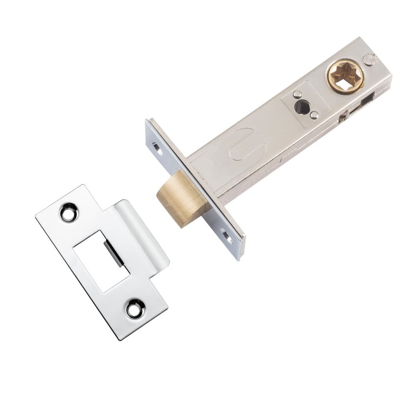 Tube Latch Split Cam Hard Sprung ‘T’ Striker Polished Chrome Backset 70mm