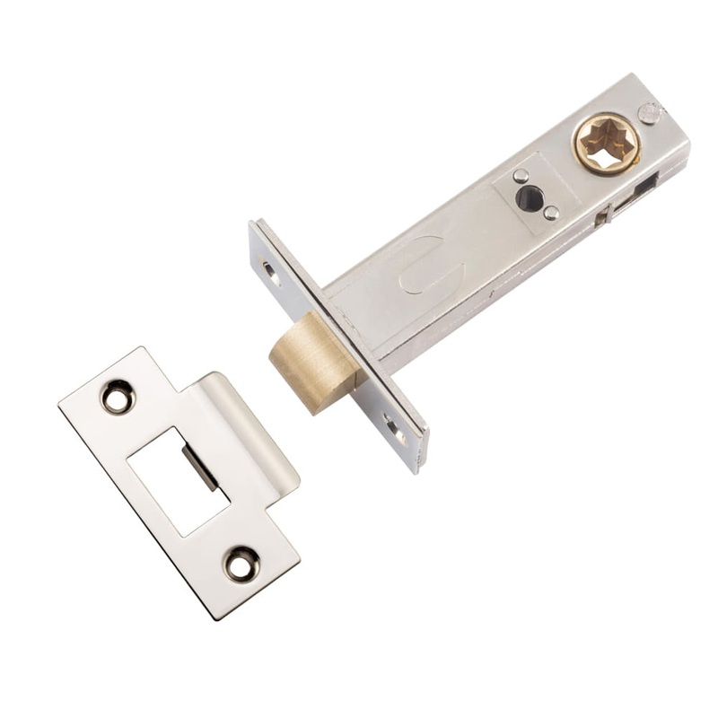 Tube Latch Split Cam Hard Sprung ‘T’ Striker Polished Nickel Backset 70mm
