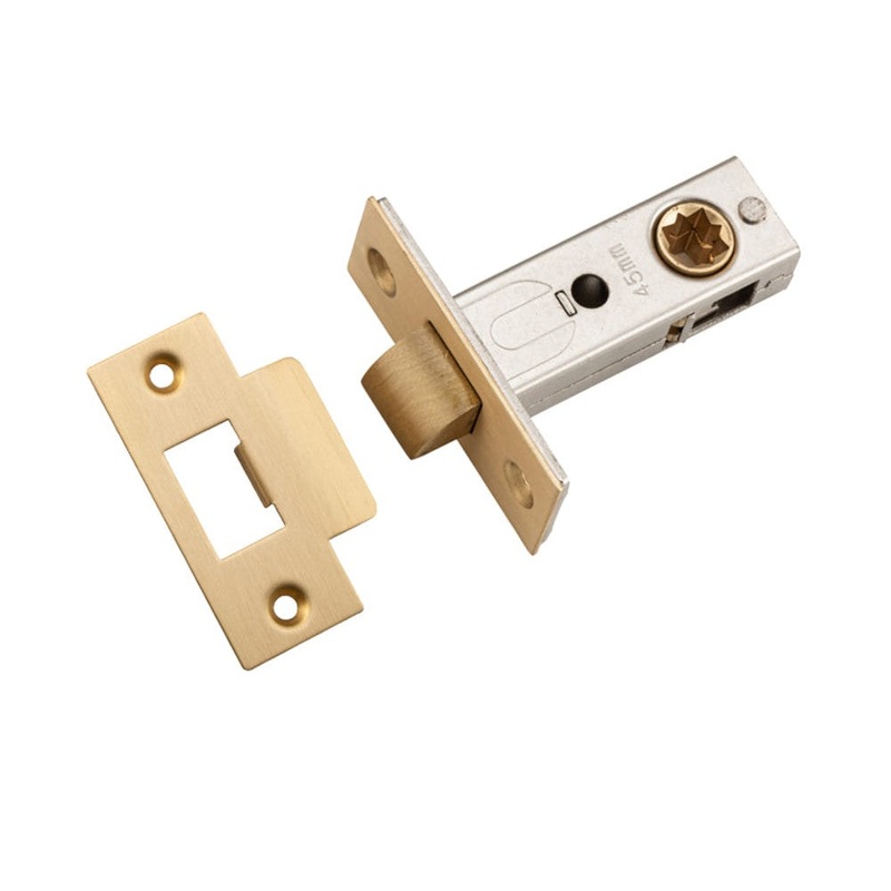 Tube Latch Split Cam ‘T’ Striker Brushed Brass Backset 45mm