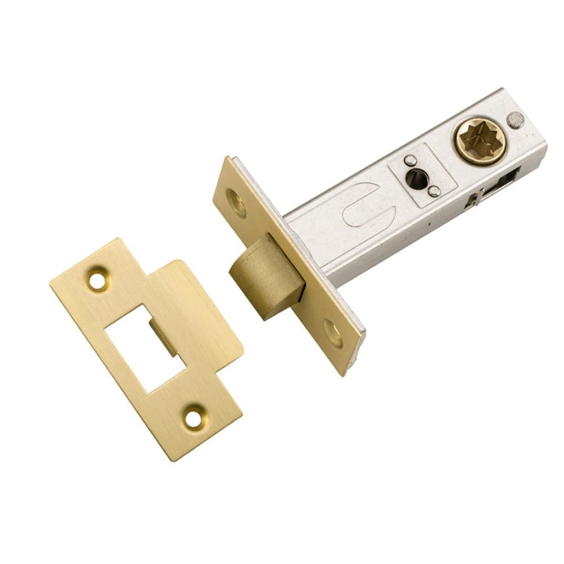 Tube Latch Split Cam ‘T’ Striker Brushed Gold PVD Backset 60mm