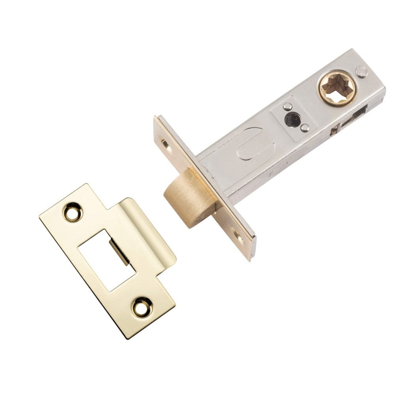 Tube Latch Split Cam ‘T’ Striker Polished Brass Backset 60mm