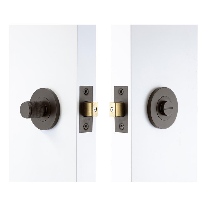 Windsor Privacy Set Knurled 57mm Backset Graphite Nickel