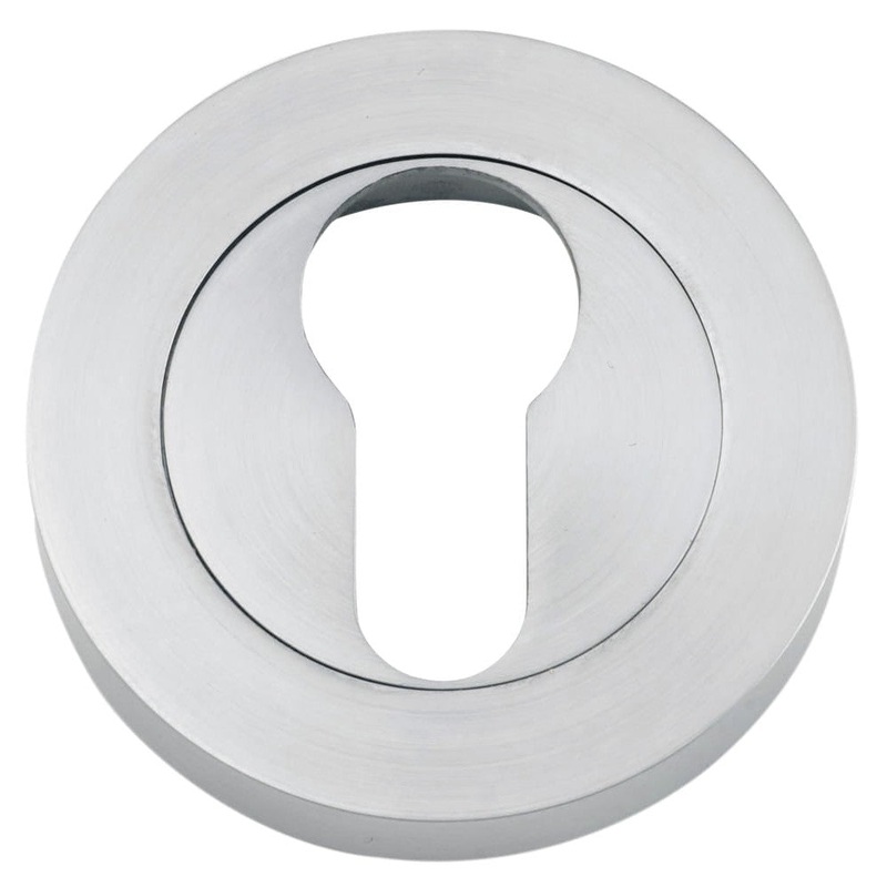 Escutcheon Euro Concealed Fix Round Pair Brushed Chrome