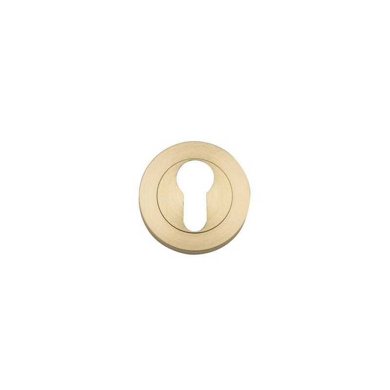 Escutcheon Euro Concealed Fix Round Pair Brushed Gold PVD