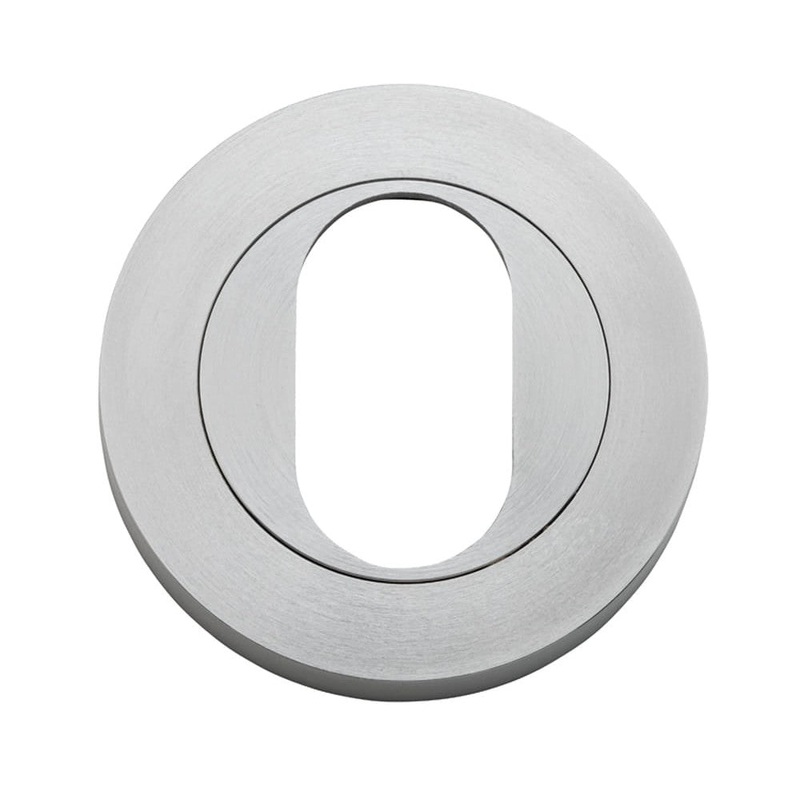 Escutcheon Oval Round Pair Brushed Chrome D52xP10mm