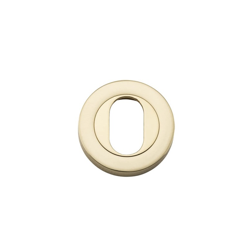 Escutcheon Oval Round Pair Polished Brass D52xP10mm