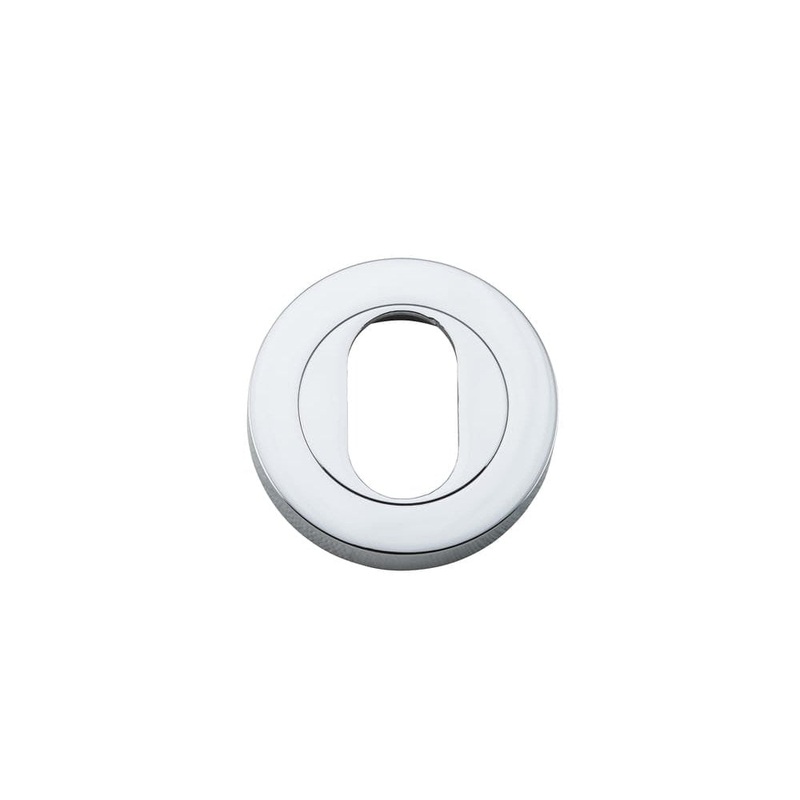 Escutcheon Oval Round Pair Polished Chrome D52xP10mm
