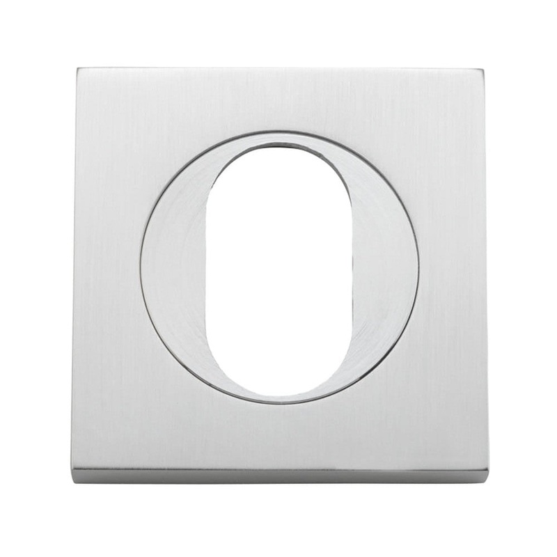 Escutcheon Oval Square Pair Brushed Chrome H52xW52xP10mm
