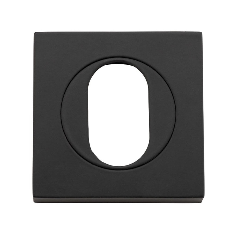 Escutcheon Oval Square Pair Matt Black H52xW52xP10mm